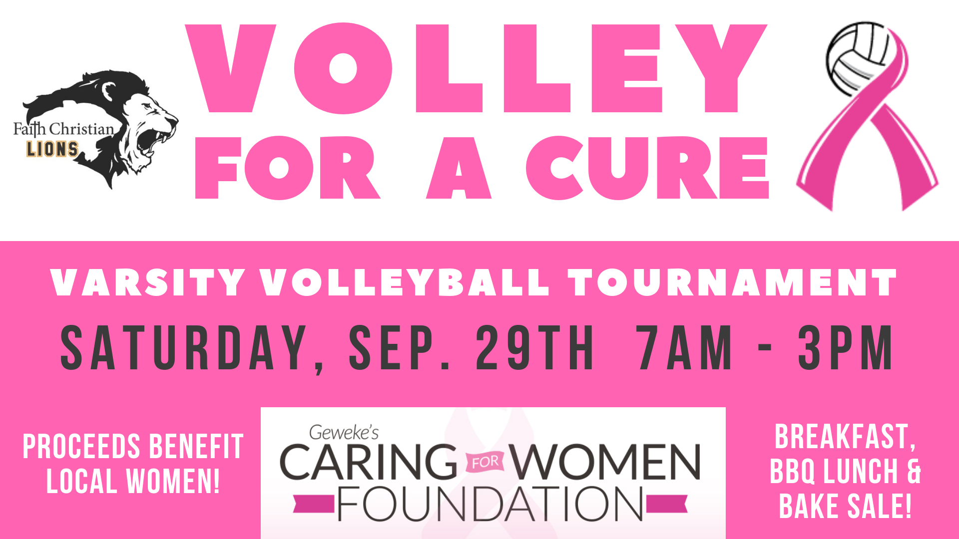Volley for a Cure Tournament Faith Christian School, Inc.
